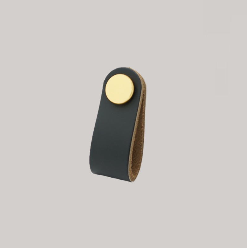 Buton mobila soft p3 pvc - negru/auriu